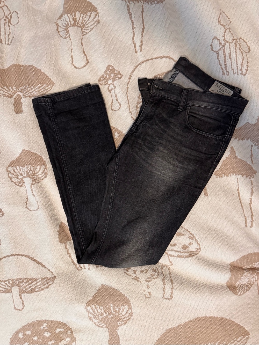 Diesel Skinny Washed Black Stretch Jeans
